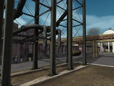 Pipe construction set Low-poly 3D model