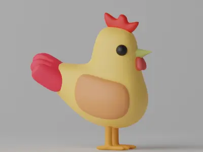 Cartoon Lovely Chicken 3D model purchase