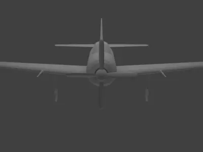 rigged plane Free low-poly 3D model