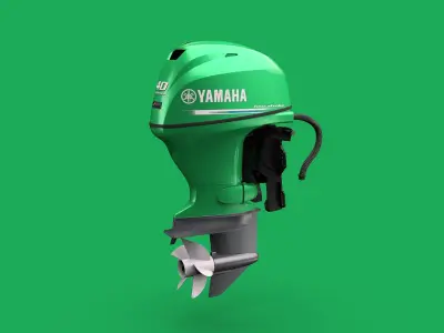Yamaha F40F Marine Outboard Engine 3D model