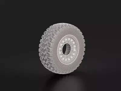 Military truck wheel 3 3D model