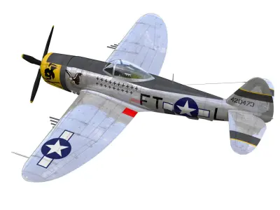 Republic P47D Thunderbolt 3D model buy