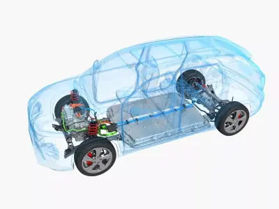Electric SUV chassis X-ray 3D model by qqpt2084