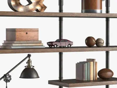 Industrial Pipe Double Desk 3D model