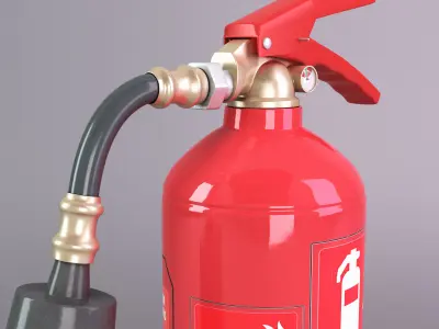 CO2 fire extinguisher Low-poly 3D model