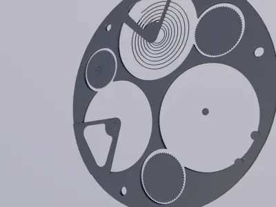 The face of a mechanical watch with holders Low-poly 3D model