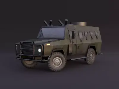 AMZ Dzik 4x4 armer military vehicle Low-poly 3D model