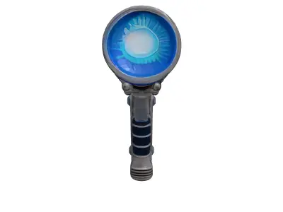 HighTech Ray Gun with Blue Glowing Coils 3D model