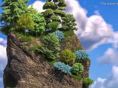 Soaring Forest Cliff 3D model