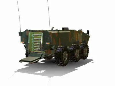 iveco guarani  6x6 morteiro  Low-poly 3D model