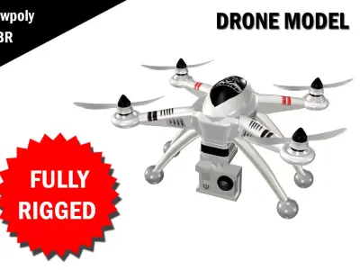 Drone Rigged Model Low-poly 3D model