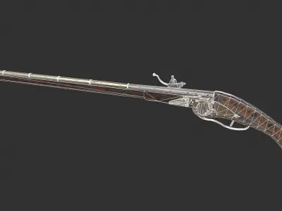 Ornate Musket Low-poly 3D model