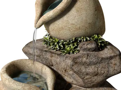 Decorative Outdoor Rock Stone Sculptures Fountain For Garden  3D model