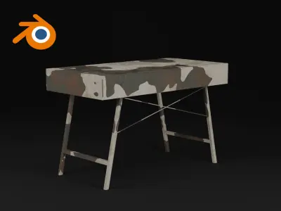 Camouflage military desk 3D model