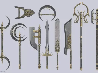 Dark fantasy weapon collection 3D Model Pack