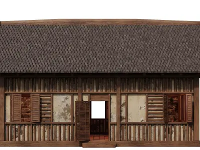 Old Medieval Building House 4K Textures GameReady 59 Low-poly 3D model