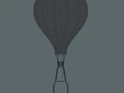Hot air balloon Low-poly 3D model 6