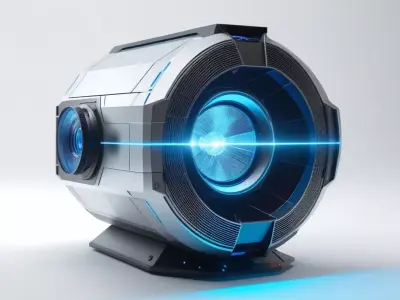 Futuristic Holographic Projector with Cracked Lens 3D model purchase
