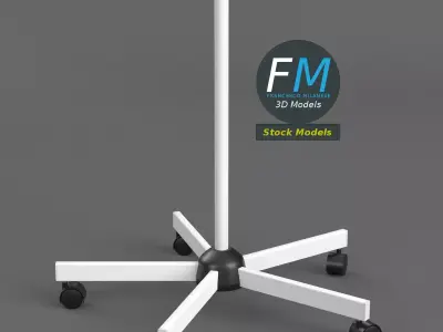 5 wheels rolling stand base 3D model
