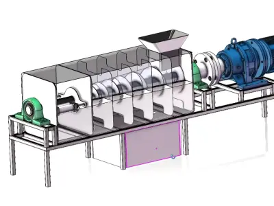 Screw Dewatering Machine 3D model