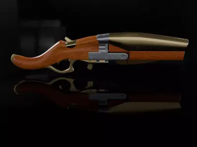 Fantasy Hand cannon Low-poly 3D model