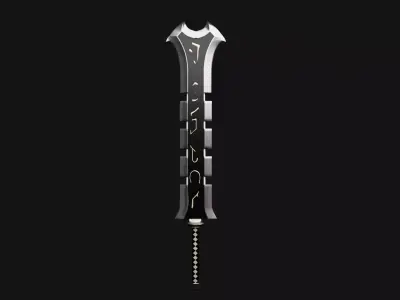 Runic Broad Sword  Low-poly 3D model