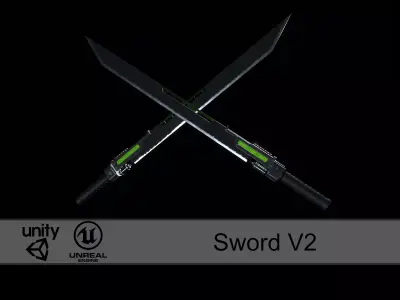 SciFi Sword V2 GameAsset Low-poly 3D model