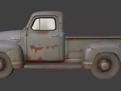 Vintage Rusty Pickup Truck 3D Model Realistic Old  3D model