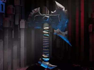 STEEL AXE Low-poly 3D model get