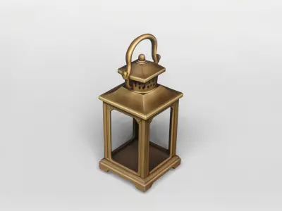 Vintage Brass Lantern 3D Model 3D model