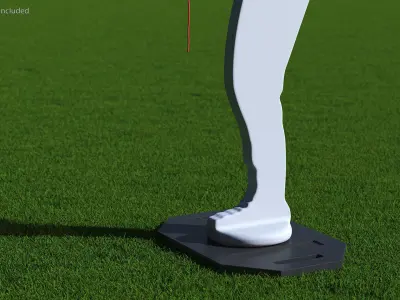 Baseball Pitching Dummy Red 3D model