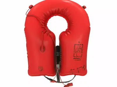 Inflatable Aviation Life Jacket Low Poly Low-poly 3D model