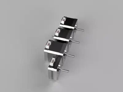 NEMA 17 Stepper Motor Bundle 4 Models 20mm 40mm 48mm Dual Shaft 3D model