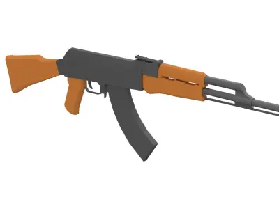 AK-47 Assault Rifle Low Poly Free low-poly 3D model