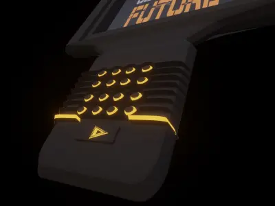 Matte Black Buttons Device Free low-poly 3D model