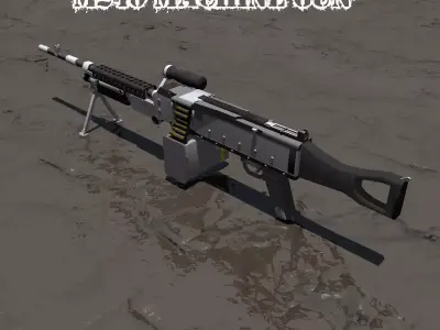 M240 Machine Gun 3D model buy
