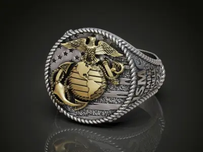 Ring United States Marine Corps 3D print model