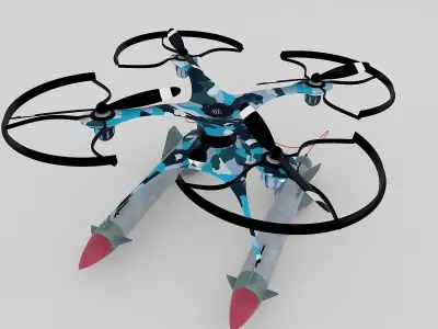 Military drone with rockets 3D model