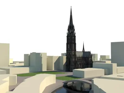 St Nicholas Cathedral Reconstruction Low-poly 3D model