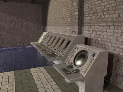 Retro lab computer Low-poly 3D model