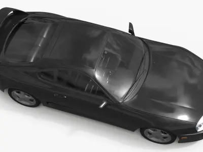 Fourth Generation Toyota Supra Black Simplified 3D model