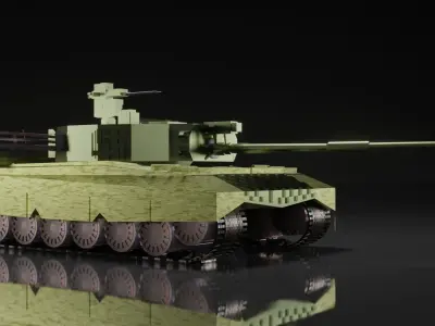 low poly 3d model tank Low-poly 3D model