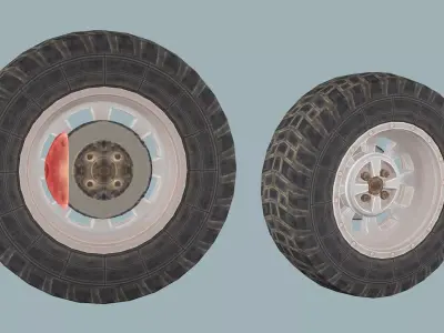 Car-Truck Wheel DD Low-poly 3D Model Low-poly 3D model