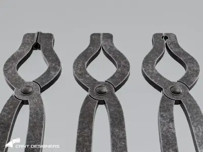 Medieval Blacksmith Tongs Low-poly 3D model