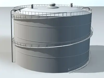 Gas tank 3D model 2