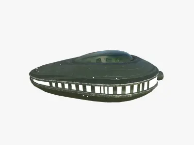 Alien Spaceship UFO C05 Dark Green - Sci Fi Spacecraft Design Low-poly 3D model