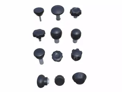 Industrial 12 Knobs Set Low-poly 3D model