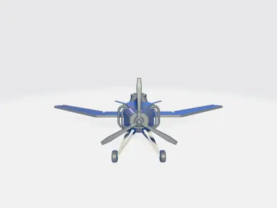 Plane with propeller Low-poly 3D model