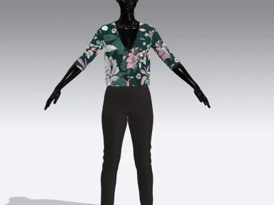 Female Cloth Dress Low-poly 3D model