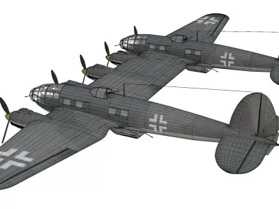 Heinkel He 111Z Zwilling Low-poly 3D model